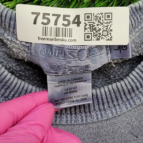 Vintage Michigan Wolverines Sweatshirt Large 25x28 Blue - Picture 6 of 12